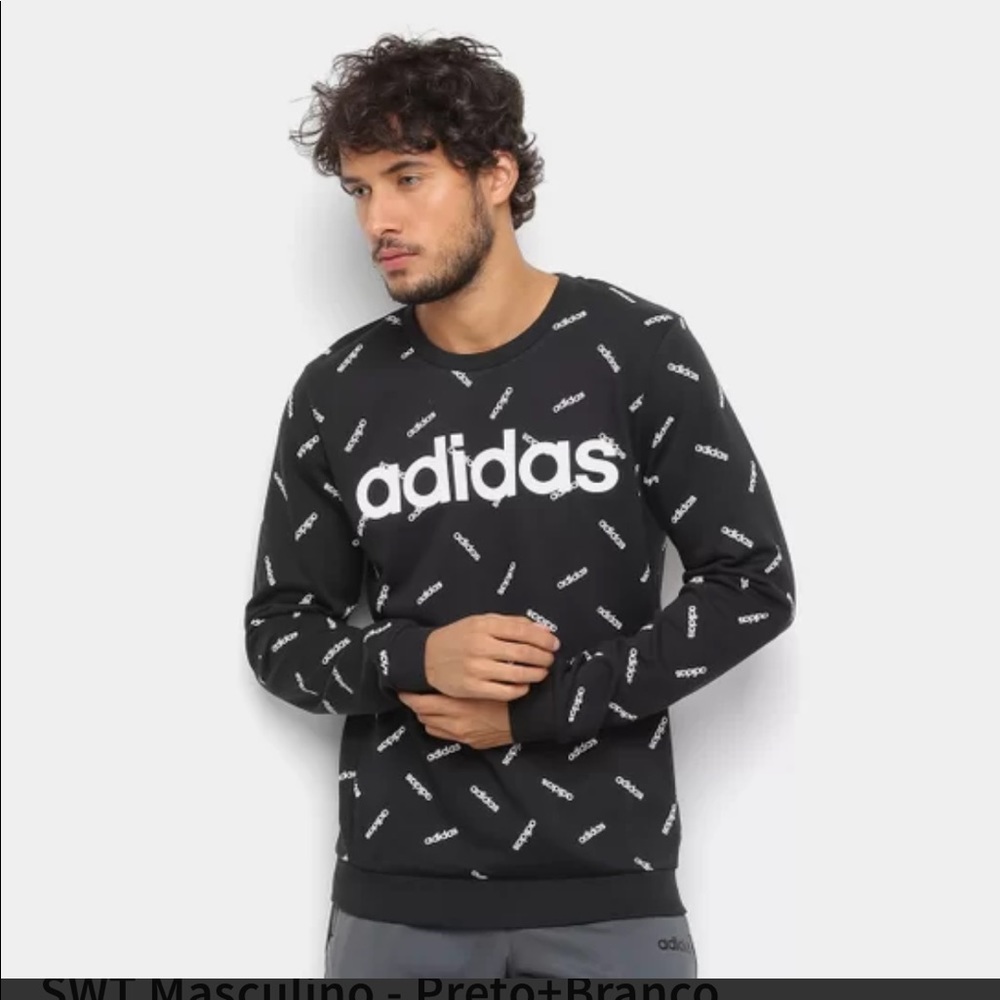 Adidas Y2K Graphic Black Crewneck Size 2X